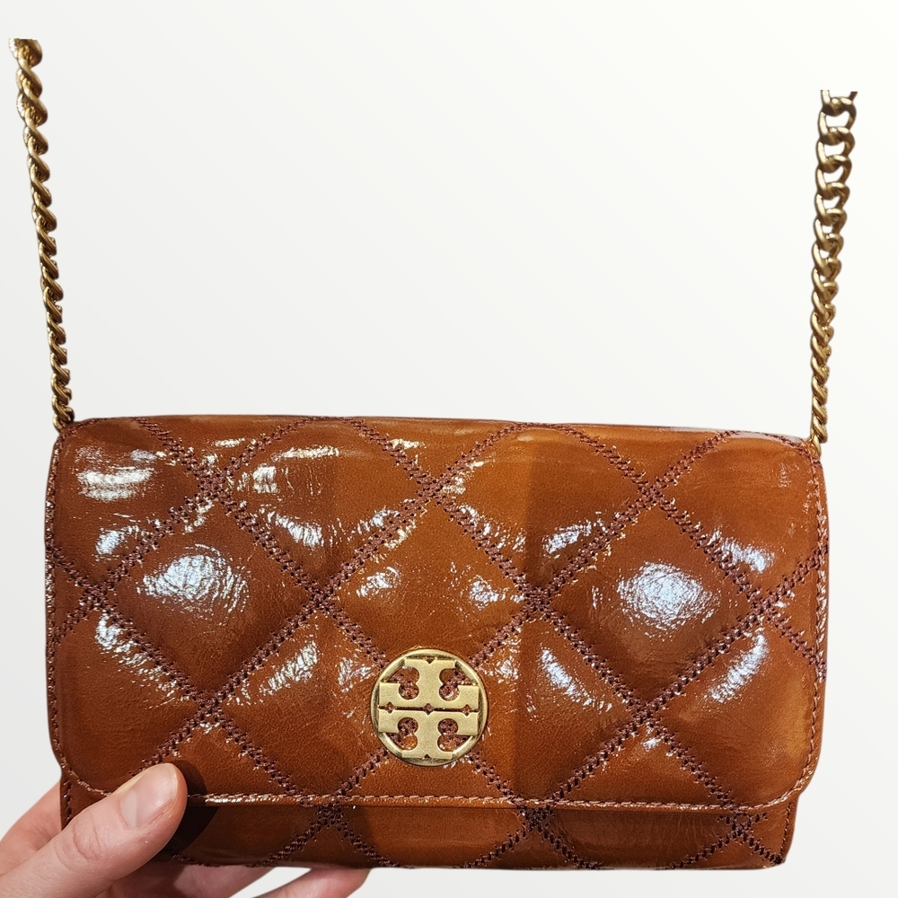 Brown Quilted Leather Crossbody Bag/Still Wrapped From The‎ Store